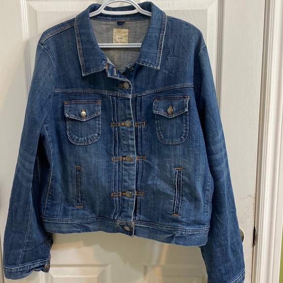 J. Crew Jackets & Blazers - J. Crew Women’s Denim Jean Jacket Classic Fall Size XL Blue Cropped